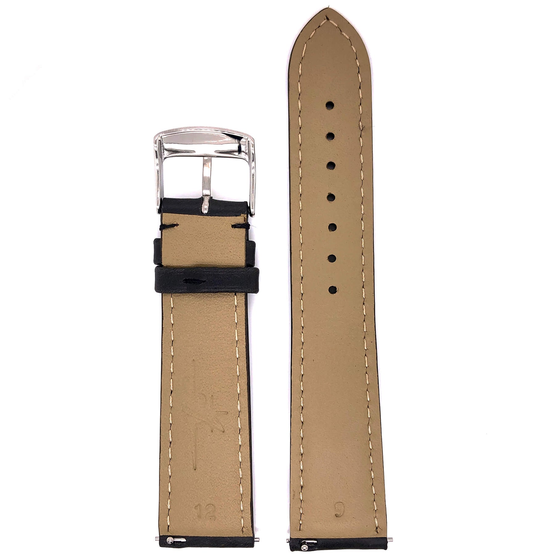 BAND – 20mm Oil Tan Leather Matching Stitch - The Abingdon Co., aviation, dive, tactical watches for women