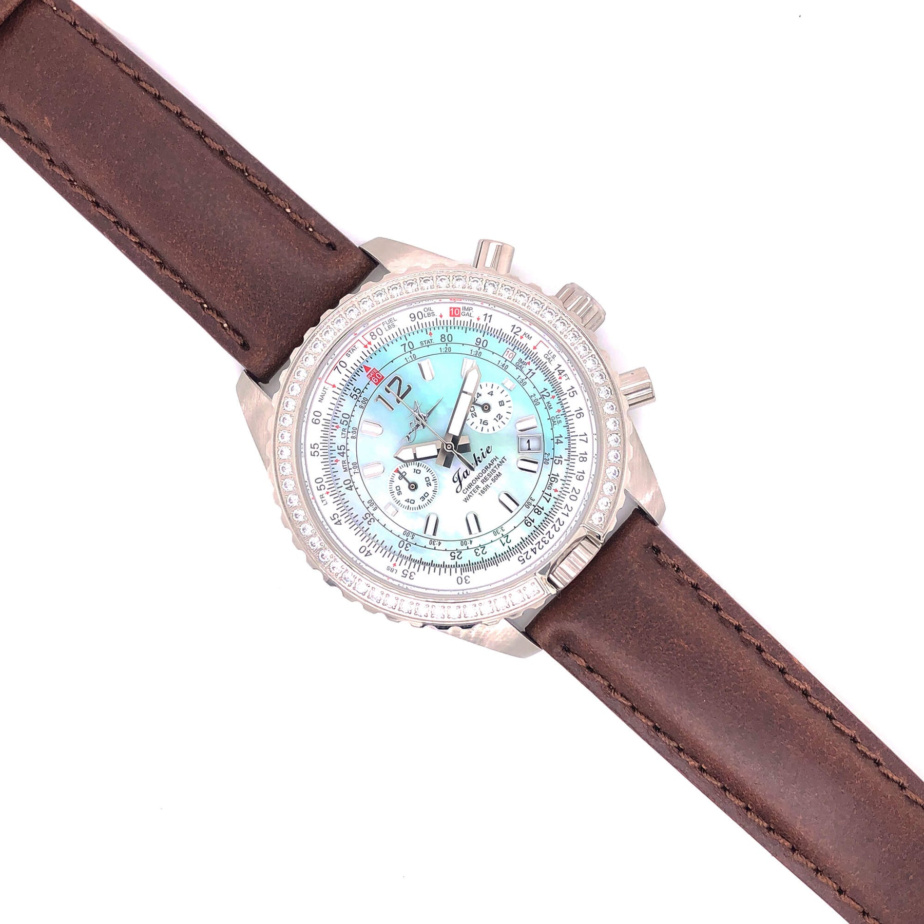 BAND – 20mm Oil Tan Leather Matching Stitch - The Abingdon Co., aviation, dive, tactical watches for women