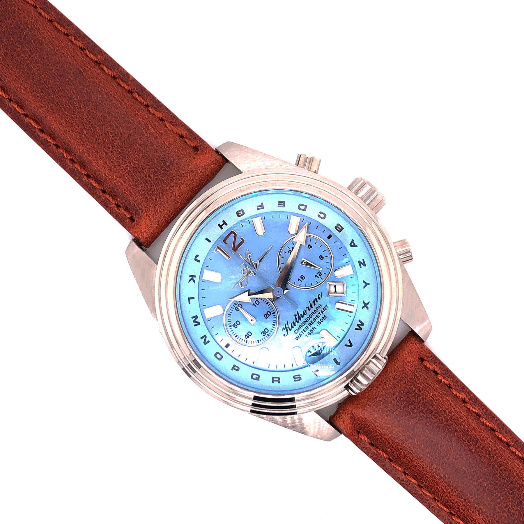 BAND – 20mm Oil Tan Leather Matching Stitch - The Abingdon Co., aviation, dive, tactical watches for women