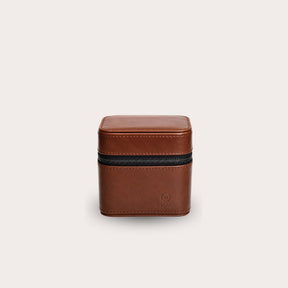 Watch and Jewelry Travel Case -  Coffee Brown Leather
