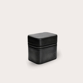 Watch and Jewelry Travel Case - Genuine Leather - Obsedian Black