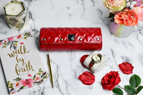 Women's Scarlet Red 3-Watch Case
