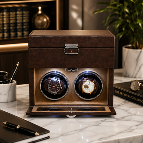 Luxury Automatic Watch Winder Box | Coffee Brown