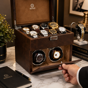 Luxury Automatic Watch Winder Box | Coffee Brown