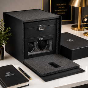 Automatic Watch Winder - Luxury Watch Winder Box (Ebony Black)