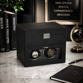 Automatic Watch Winder - Luxury Watch Winder Box (Ebony Black)