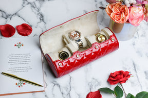 Women's Scarlet Red 3-Watch Case