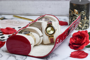 Women's Scarlet Red 3-Watch Case