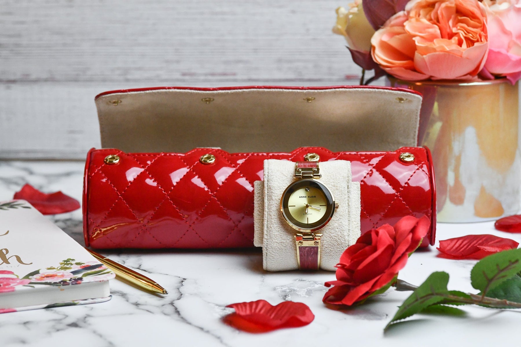 Women's Scarlet Red 3-Watch Case