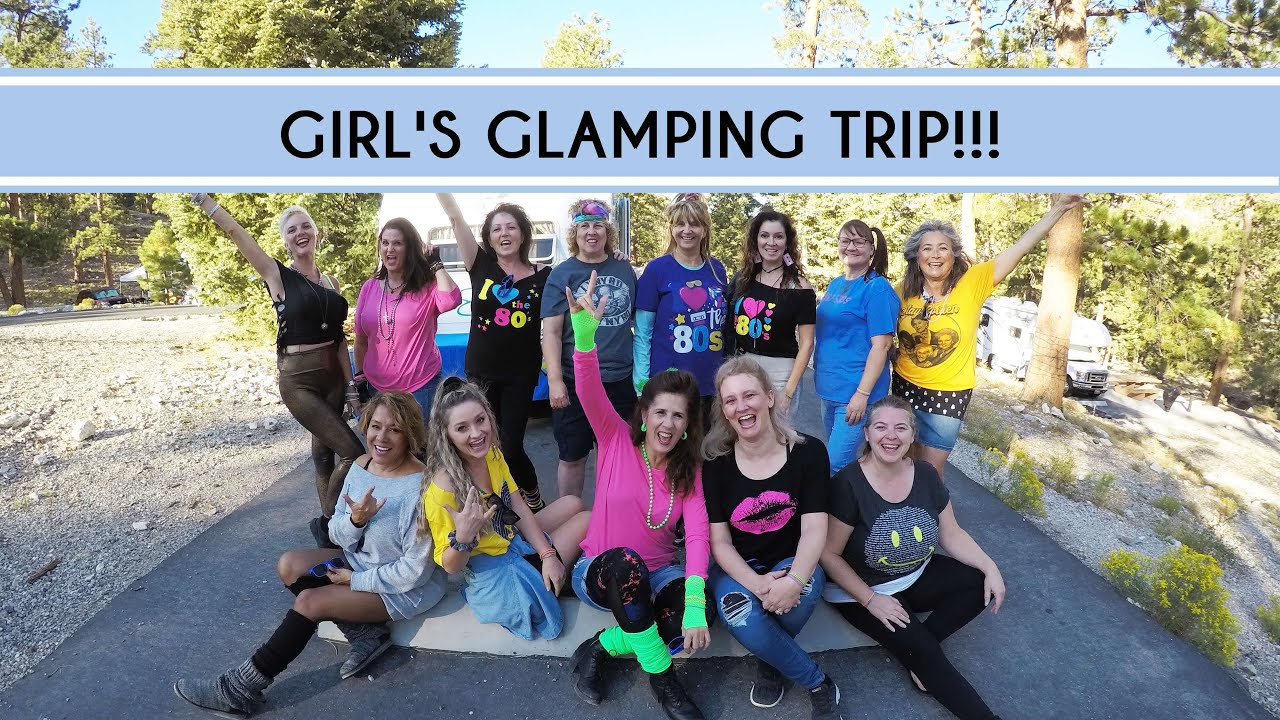 Abingdon Co. Image displays a group of diverse woman all at a girls glam trip in a forest setting