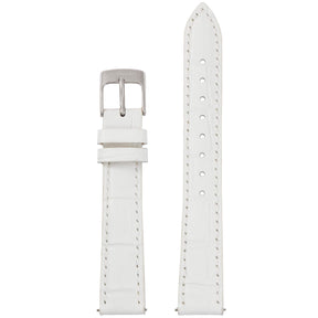 BAND - 16mm White Leather Band with silver buckle - The Abingdon Co., aviation, dive, tactical watches for women