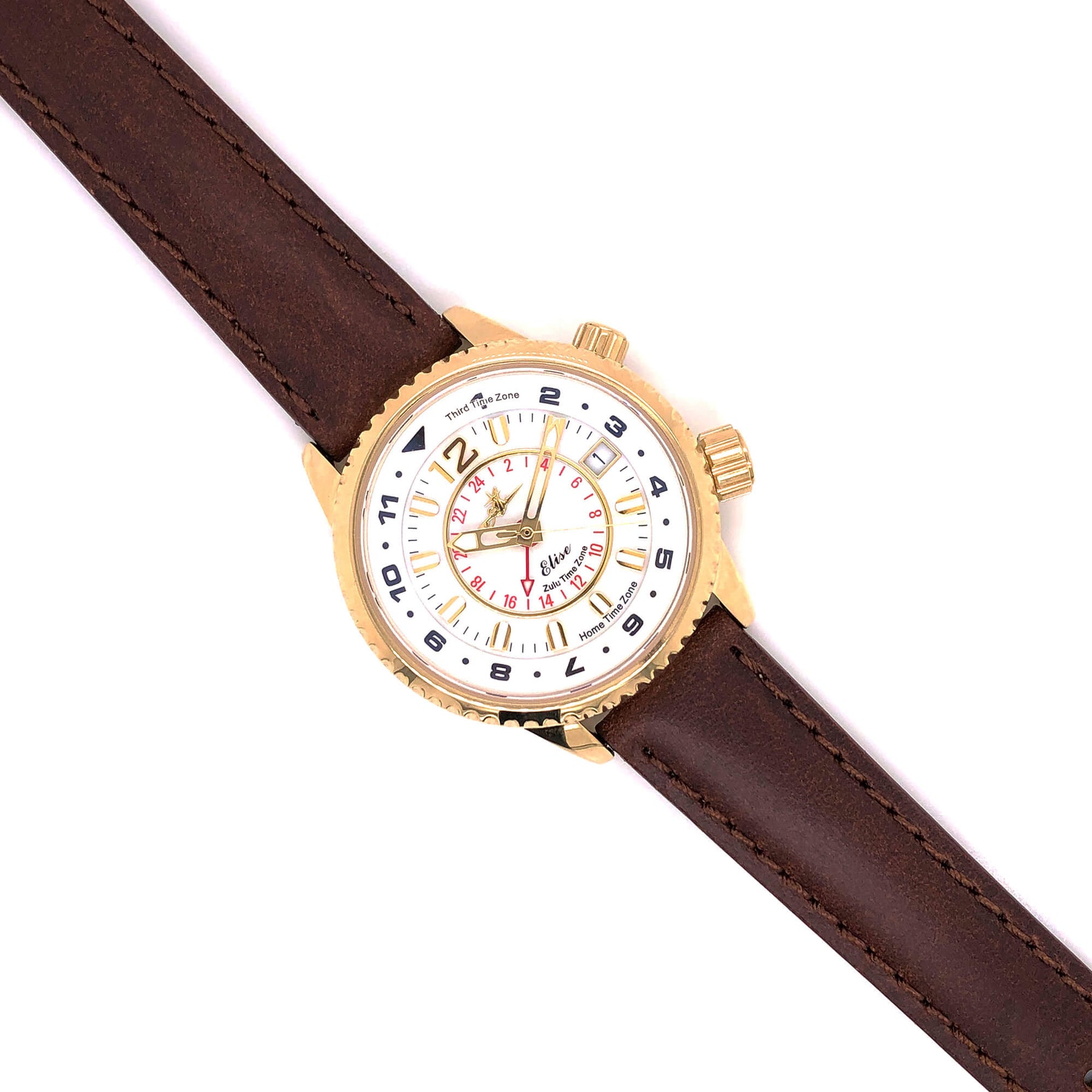 BAND - 16mm Oil Tan Leather Matching Stitch - The Abingdon Co., aviation, dive, tactical watches for women