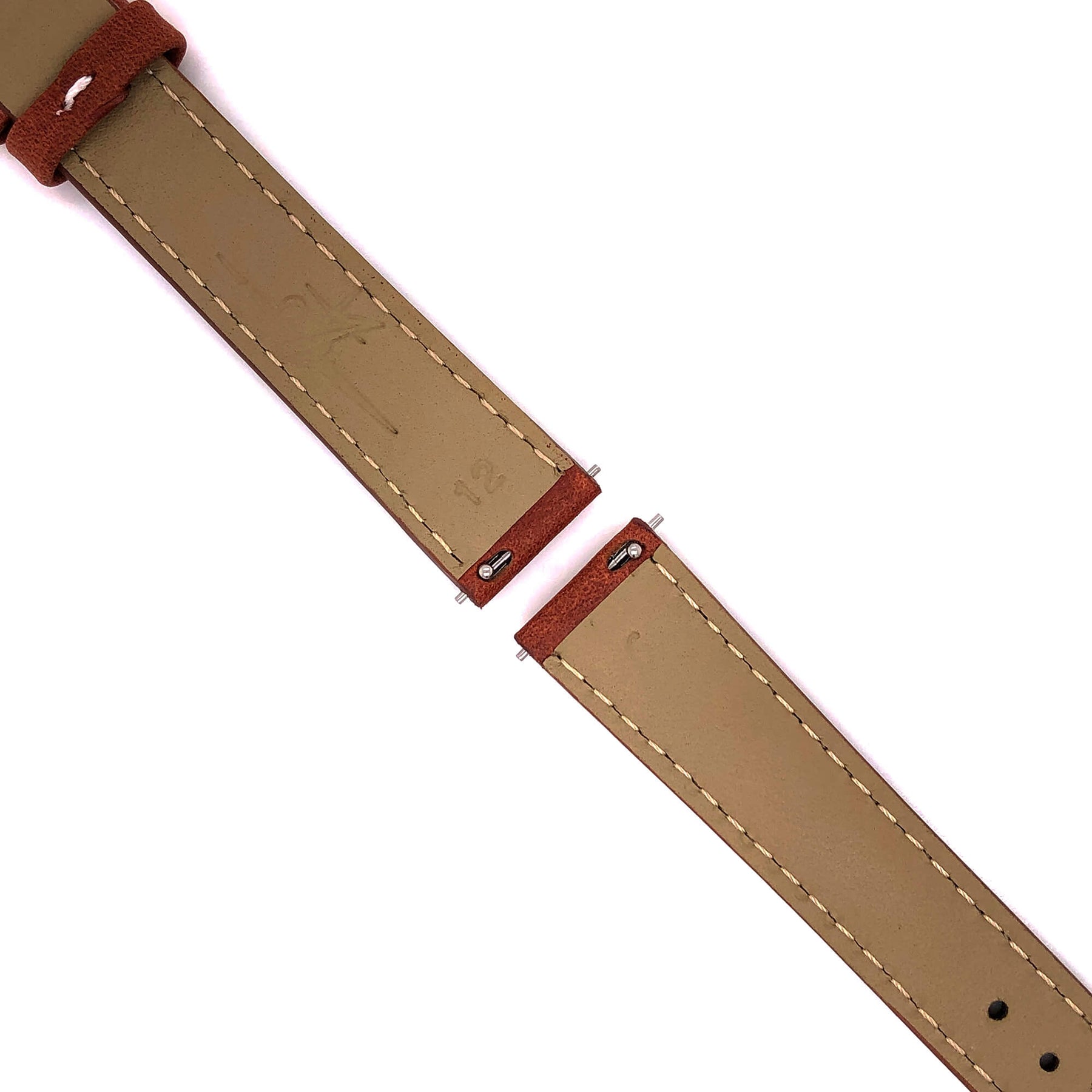 BAND - 16mm Oil Tan Leather Contrast Stitch - The Abingdon Co., aviation, dive, tactical watches for women