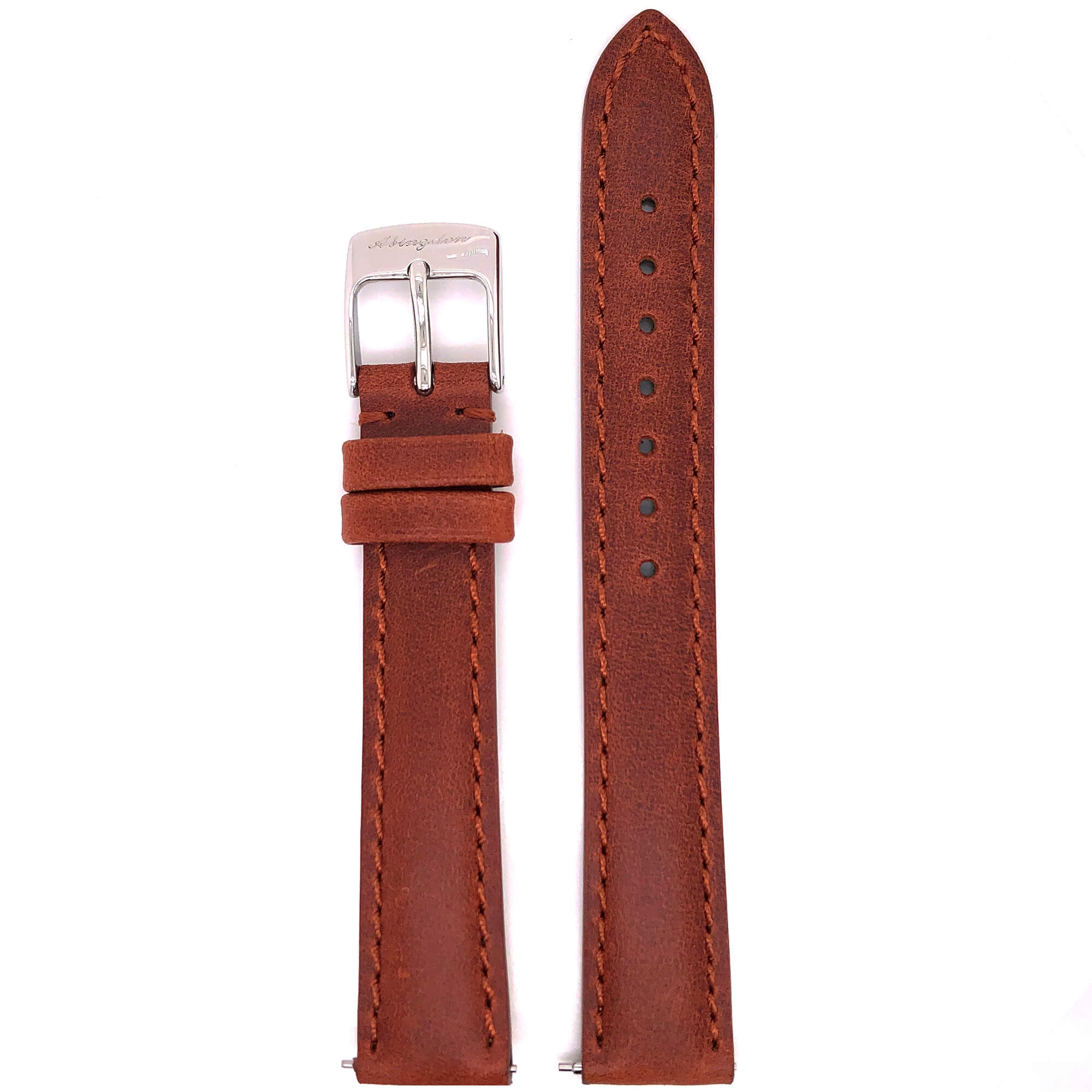 BAND - 16mm Oil Tan Leather Matching Stitch - The Abingdon Co., aviation, dive, tactical watches for women
