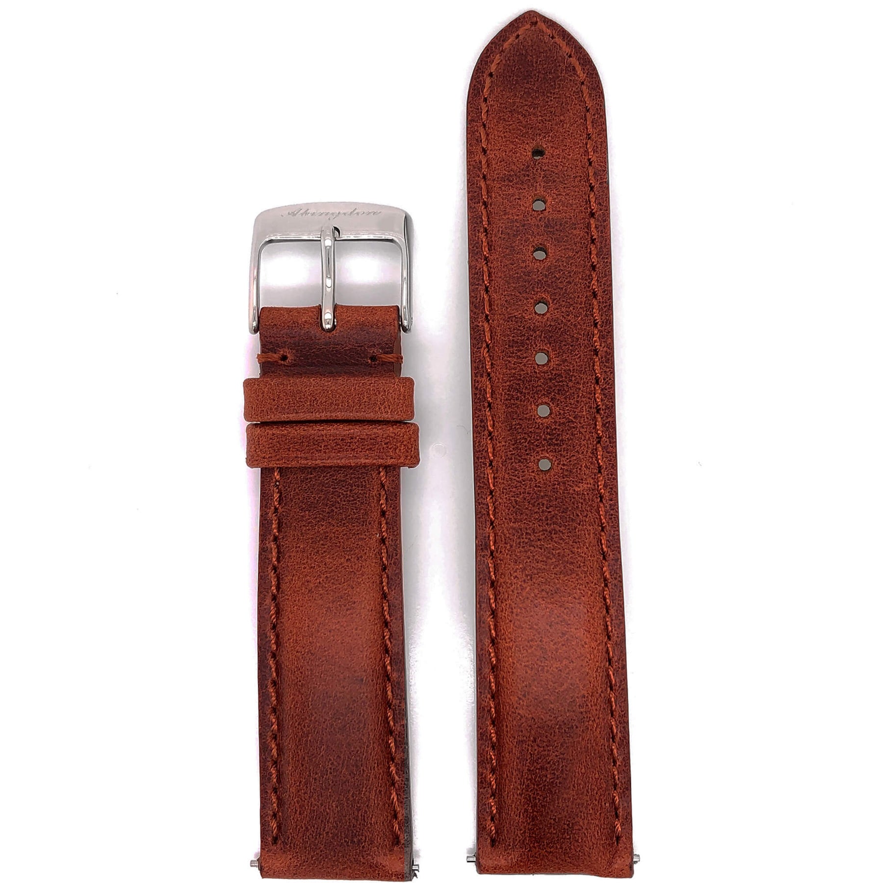 BAND – 20mm Oil Tan Leather Matching Stitch - The Abingdon Co., aviation, dive, tactical watches for women