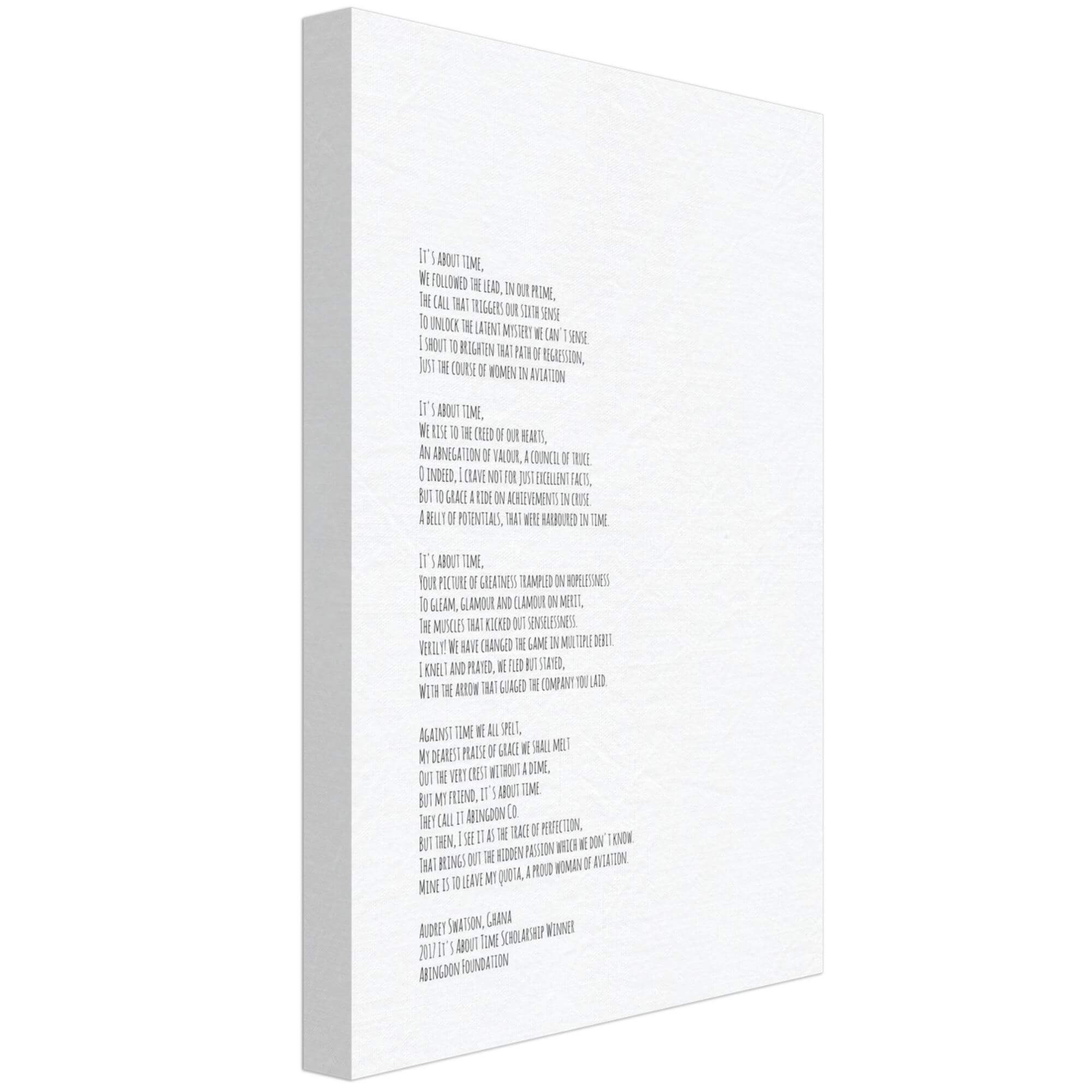 AVIATRIX Poem (English) on Canvas - The Abingdon Co.