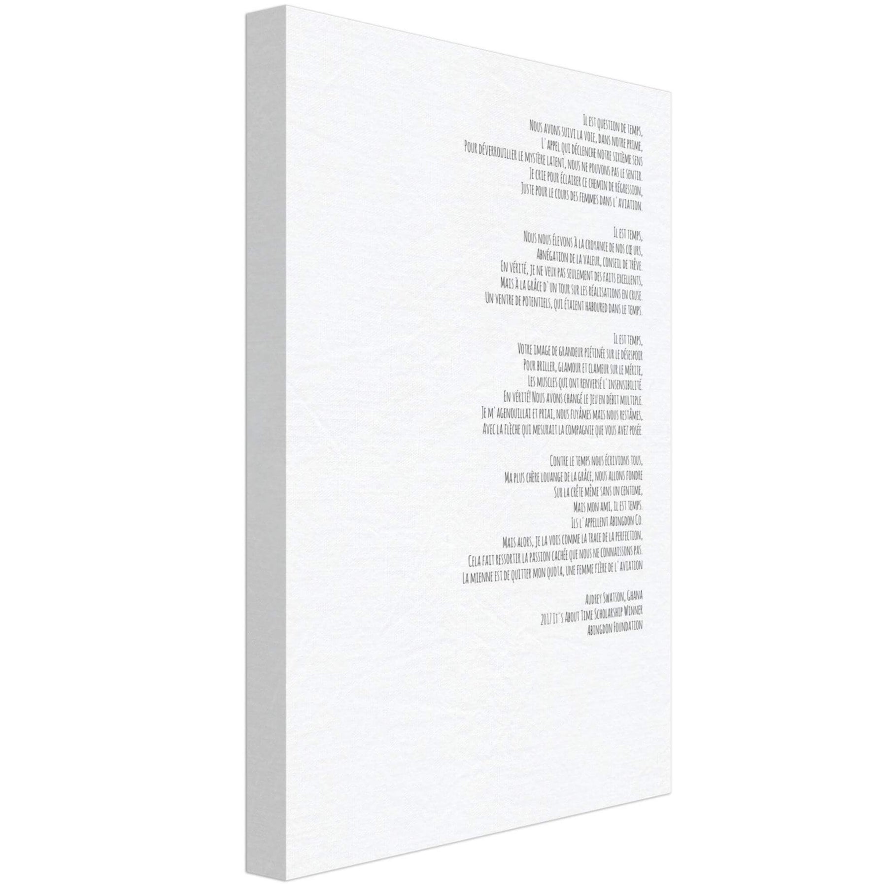AVIATRIX Poem (French) on Canvas - The Abingdon Co.