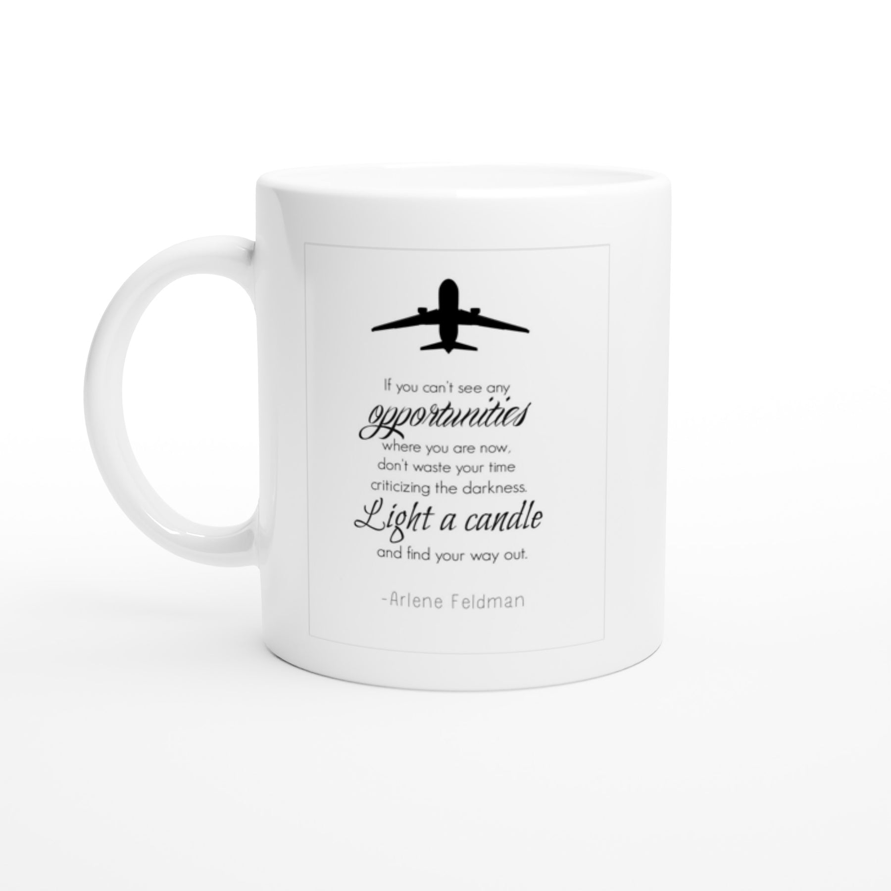 White Ceramic Mug - Inspirational Quote: Feldman - The Abingdon Co.