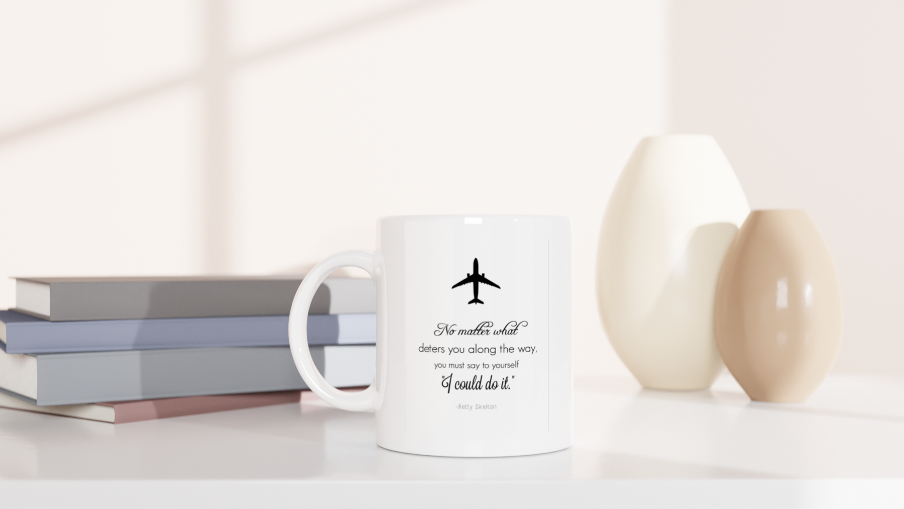 White Ceramic Mug - Inspirational Quote: Skelton - The Abingdon Co.