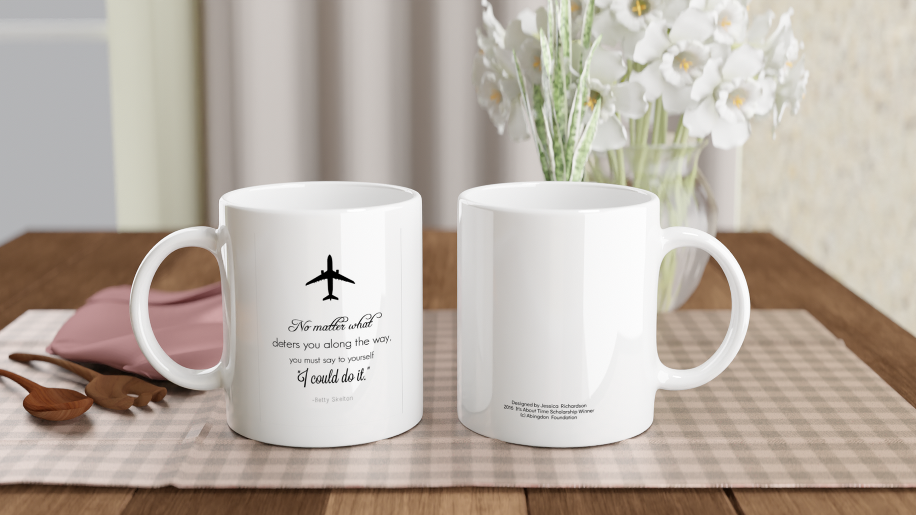 White Ceramic Mug - Inspirational Quote: Skelton - The Abingdon Co.